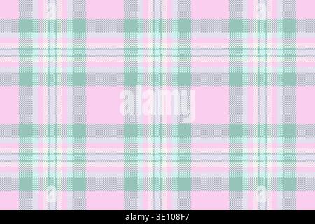 Motif à carreaux hipster sans couture, tissu vectoriel de fond de fenêtre. Textile tartan à texture à carreaux rural dans une palette de couleurs claires et pastel. Illustration de Vecteur