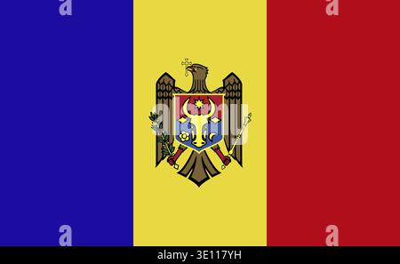 Drapeau national de Moldova dans des proportions exactes - illustration vectorielle Banque D'Images