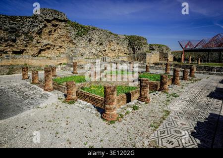 Conimbriga, maison de la croix gammée, ville du Conventus Scallabitanus, district de Coimbra, Portugal. Banque D'Images