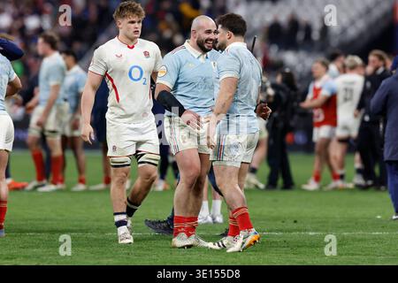 Saint Denis, Saint Denis, France. 15 mars 2026. Équipe de FRANCE célèbre la victoire lors du match des six Nations entre la France et l'Angleterre au stade de France - le 14 mars 2026 Saint Denis - France (crédit image : © Loic Baratoux/ZUMA Press Wire) USAGE ÉDITORIAL SEULEMENT ! Non destiné à UN USAGE commercial ! Banque D'Images