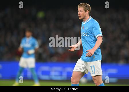 14 mars 2026, Diego Armando Maradona Stadium, Naples, Italie ; Serie A Enilive Football match ; Napoli versus Lecce ; Kevin de Bruyne de SSC Napoli crédit : Roberto Ramaccia/Alamy Live News Banque D'Images