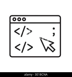 Icône de codage et de programmation Web - vecteur de développement logiciel linéaire Illustration de Vecteur