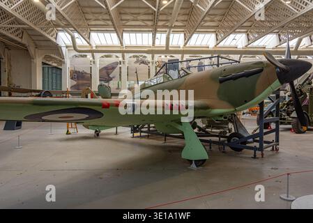 Duxford, Angleterre, 26 juillet 2025 : Supermarine Spitfire exposé au musée impérial de la guerre de Duxford en Angleterre.IMAGE Banque D'Images