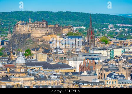 Vue panoramique du château d'Édimbourg en Scotland.IMAGE Banque D'Images