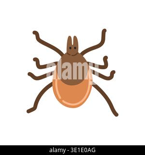 Clipart de dessin animé de chevreuil. Illustration vectorielle d'insecte mignon (Ixodes scapularis). Animal dans un style plat. Insectes et anthropodes concept isolé Illustration de Vecteur