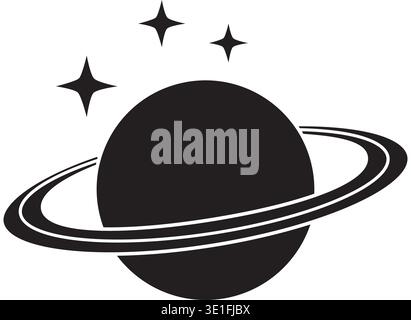 Icône Vector Planet Space. Symbole d'Uranus pour l'astronomie et la conception du système solaire Illustration de Vecteur