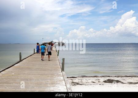la vieille jetée de la ville sur l'île anna maria près de bradenton floride Banque D'Images