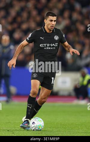 Londres, Royaume-Uni. 14 mars 2026. Rodri de Manchester City lors du match de West Ham United vs Manchester City premier League au stade de Londres. Le crédit photo devrait se lire : Paul Terry/Sportimage crédit : Sportimage Ltd/Alamy Live News Banque D'Images