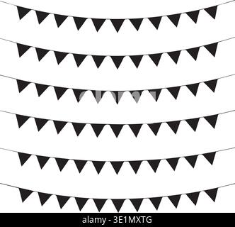 Bandoulière triangulaire noire Pennant Banner Silhouette Vector Illustration de Vecteur