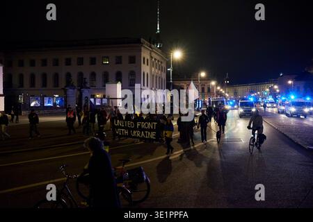 Manifestation de solidarité pour l'Ukraine à Berlin, Allemagne 2026. Banque D'Images