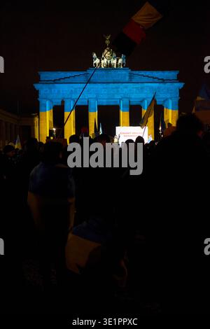 Manifestation de solidarité pour l'Ukraine à Berlin, Allemagne 2026. Banque D'Images