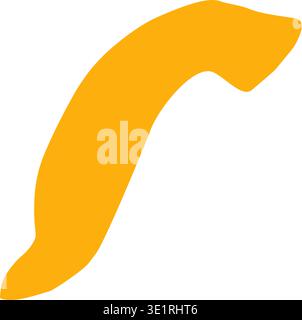 Forme de gribouillage abstraite de ligne dessinée à la main. Elément minimal coloré de courbe de Blob organique Illustration de Vecteur