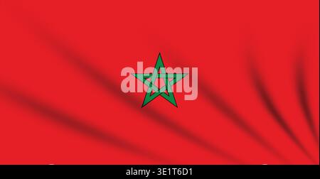 Illustration anniversaire jour de l'indépendance. Bonne journée du Maroc. Fête nationale de la liberté. Célébrez chaque année en octobre. Design de drapeau du Maroc avec le vecteur banne Illustration de Vecteur