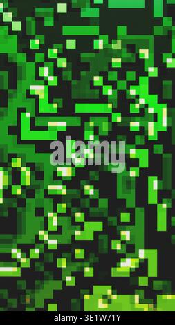 Green Pixel Glitch texture et bruit numérique arrière-plan Banque D'Images