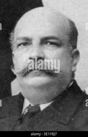 José Maria da Silva Paranhos Júnior (1845-1912), baron de Rio Branco, est un diplomate, historien et homme d'État brésilien qui a été ministre des Affaires étrangères du Brésil de 1902 à 1912 et est associé à la résolution pacifique de plusieurs différends frontaliers brésiliens en Amérique du Sud. Les archives photographiques documentent un portrait du baron de Rio Branco vers 1898. Banque D'Images