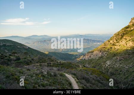 Sierra de Mijas montagnes, Mijas, Costa del sol, Andalucía, Espagne. Banque D'Images