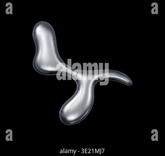 goutte de métal chromé liquide 3d et forme argentée Illustration de Vecteur