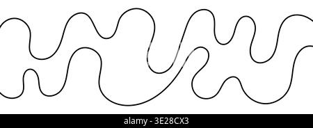 Noir lisse organique d'une ligne. Illustration de Vecteur