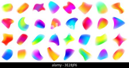 Formes de maillage dégradé doux avec texture fluide et effets de flou éclatants. Conception abstraite avec transitions de couleurs lisses et éléments fluides organiques Illustration de Vecteur