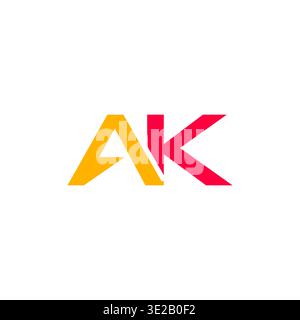 Design d'icône AK lettre initiale propre et moderne avec typographie géométrique audacieuse, style minimaliste et sensation de marque professionnelle, parfait pour le logo Illustration de Vecteur
