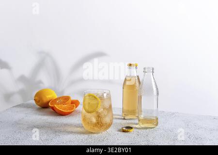 Le punch alcoolisé vibrant et pétillant est parfait pour les rassemblements d'été. Cocktails colorés dans des verres. Boissons fraîches pour les fêtes Banque D'Images