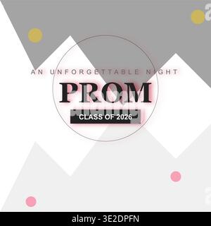 Motif d'invitation au bal pour célébrer la danse du lycée avec un style d'illustration géométrique minimaliste Illustration de Vecteur