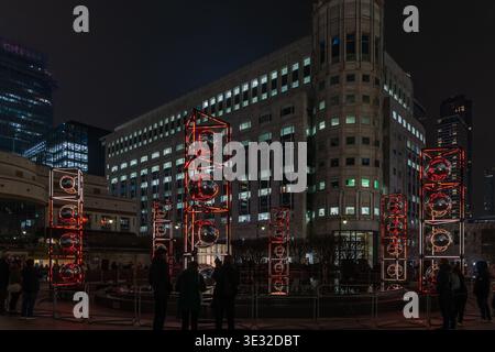 2026 Festival des lumières d'hiver à Canary Wharf, Londres, Angleterre. Banque D'Images