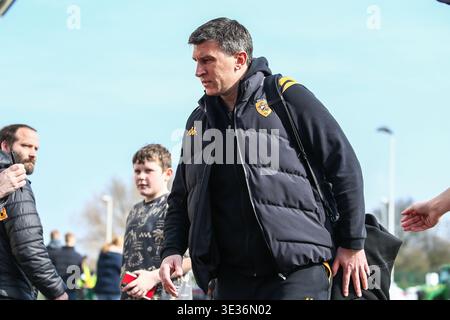 Hull, Royaume-Uni. 21 mars 2026. Sergej Jakirovic manager de Hull City arrive devant le match du mercredi EFL Sky Bet Championship de Hull City contre Sheffield au MKM Stadium, Hull, Angleterre, le 21 mars 2026 crédit : Richard Bierton/Every second Media crédit : Every second Media/Alamy Live News Banque D'Images