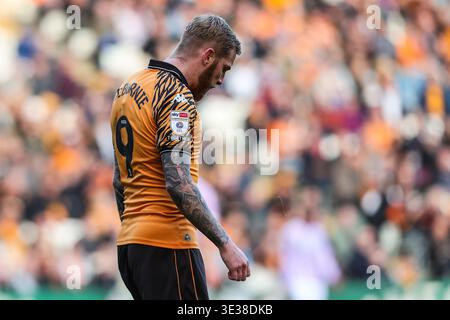 Hull, Royaume-Uni. 21 mars 2026. Oliver McBurnie de Hull City pendant le match de Hull City v Sheffield mercredi EFL Sky Bet Championship au MKM Stadium, Hull, Angleterre, le 21 mars 2026 crédit : Richard Bierton/Every second Media crédit : Every second Media/Alamy Live News Banque D'Images