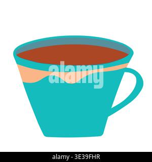 La tasse de couleur mignonne. Illustration vectorielle de doodle de cuisine. Conception pour carte, affiche Illustration de Vecteur