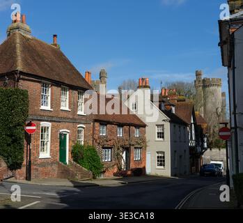 Maltravers Street Arundel une rue pittoresque historique avec ses maisons du XVIIIe siècle bien conservées, anciennement appelée Old Market Street Banque D'Images