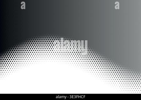 Abstrait dynamique ondulée dynamique motif de point demi-teinte fond dégradé, onde sinusoïdale mathématique fluide transition pointillée fond d'écran vectoriel moderne, géo coloré Illustration de Vecteur