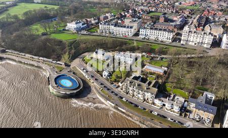Photo aérienne de Filey Yorkshire UK Banque D'Images