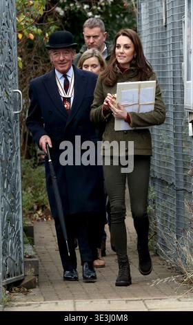 Catherine, duchesse de Cambridge, visite le King Henry's Walk Community Garden à Islington, au nord de Londres, le 15 janvier 2019 Banque D'Images