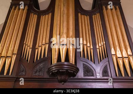 Orgue de l'église St Peters Church Carmarthen West Wales Banque D'Images