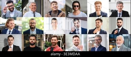 Grande collection de portraits masculins. Des hommes d'âges différents Banque D'Images
