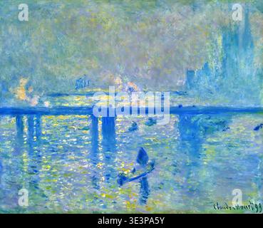 Claude Monet – Charing Cross Bridge, 1899 – paysage urbain impressionniste londonien avec pont Banque D'Images