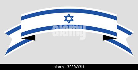 Bannière de ruban de drapeau israélien avec étoile de David Illustration de Vecteur