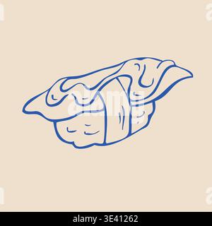 Doodle sushi dessiné à la main. Illustration vectorielle de la nourriture japonaise Illustration de Vecteur