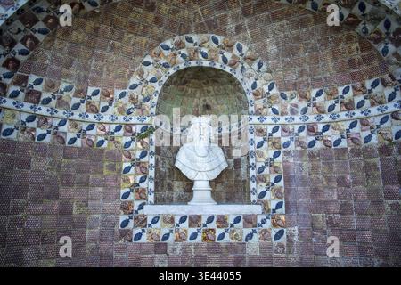 Azulejos à la Maison et le jardin du Palacio Fronteira à Benfica dans la ville de Lisbonne au Portugal.Portugal, Lisbonne, octobre 2021 Banque D'Images