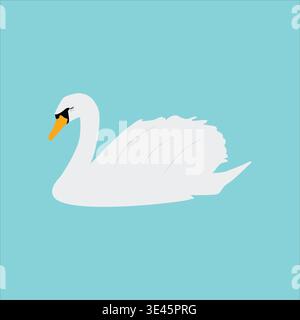 Icône d'un cygne mignon Illustration de Vecteur