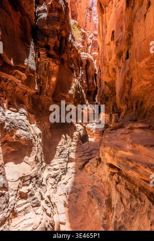 Canyon de Khazali dans le désert de Wadi Rum, Jordanie Banque D'Images