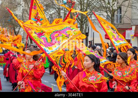 France, Paris, parade du nouvel an chinois (ou lunaire) Banque D'Images
