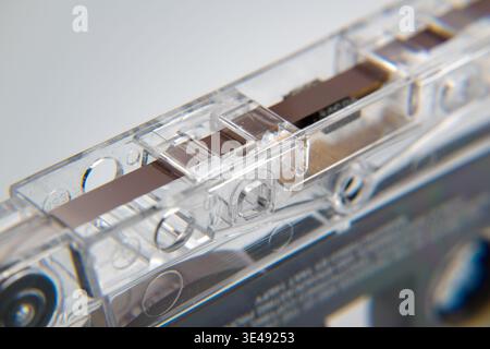 Cassette à bande, support de stockage audio. Banque D'Images