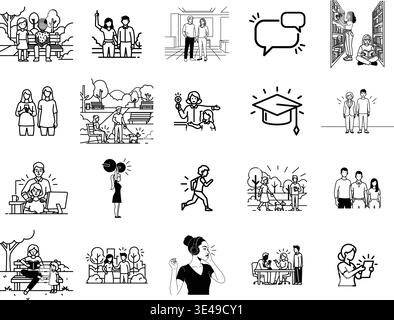 Une collection diversifiée d'illustrations représentant diverses activités et professions humaines Illustration de Vecteur