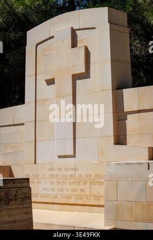 Mémorial néo-zélandais à l'intérieur du cimetière Geoghegans Bluff de Gallipoli Turquie Banque D'Images