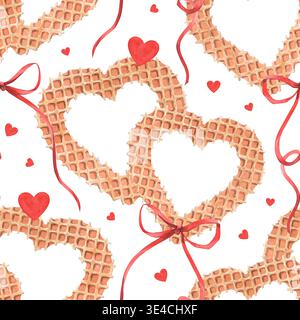 Motif Saint-Valentin fabriqué à partir de gaufrettes en forme de cœur Banque D'Images