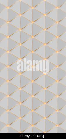 Papier peint abstrait blanc avec des formes géométriques avec des triangles au premier plan. Une texture avec un motif géométrique répétitif de style science-fiction Banque D'Images