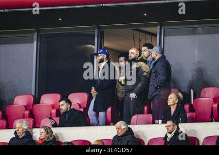 AMSTERDAM - Memphis Depay dans les tribunes lors du match international amical entre les pays-Bas et la Norvège au Johan Cruijff Arena le 27 mars 2026 à Amsterdam, pays-Bas. OLAF KRAAK / ANP crédit : ANP / Alamy Live News Banque D'Images
