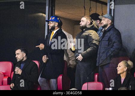 AMSTERDAM - Memphis Depay dans les tribunes lors du match international amical entre les pays-Bas et la Norvège au Johan Cruijff Arena le 27 mars 2026 à Amsterdam, pays-Bas. OLAF KRAAK / ANP crédit : ANP / Alamy Live News Banque D'Images